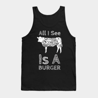 All i see is a Burger Tank Top